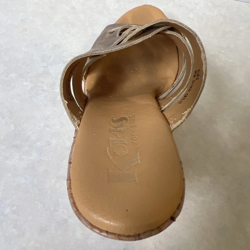 Kork Ease Korks Sandals Women's 6 Gold Metallic Platform Wedge